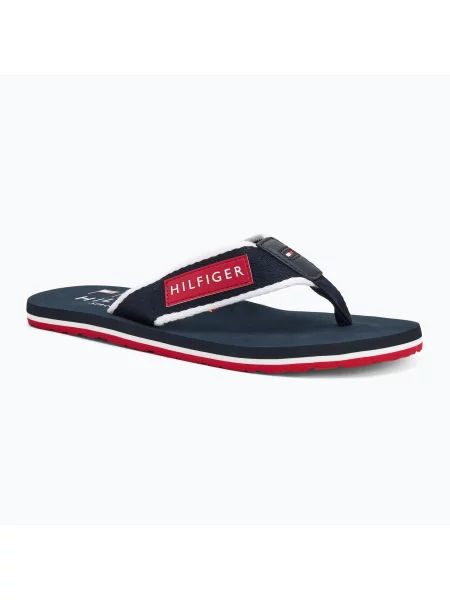 Férfi flip-flop papucs Tommy Hilfiger Patch Beach Sandal desert sky Patch Beach Sandal