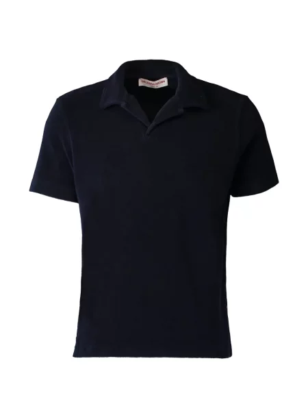 Tricou polo Orlebar Brown din material terry albastru