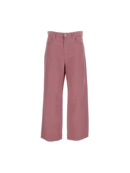 Szerokie jeansy Max Mara różowe