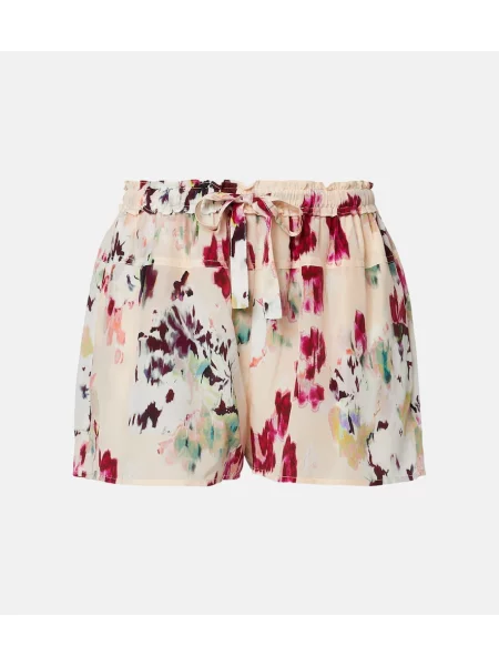 Pantaloni scurți Ulla Johnson de mătase cu model floral