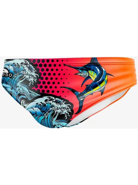 Kąpielówki Turbo Cuba Fishing Brief pomarańczowe M niebieskie