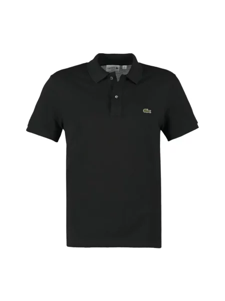 Koszulka polo o kroju slim fit z czystej bawełny Lacoste czarna