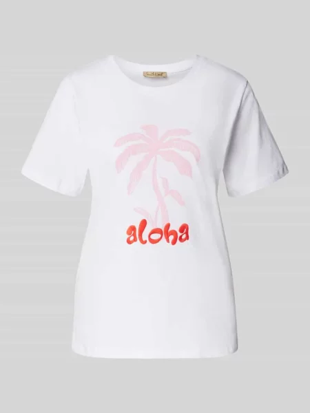 T-shirt z wyhaftowanym motywem Smith And Soul biała