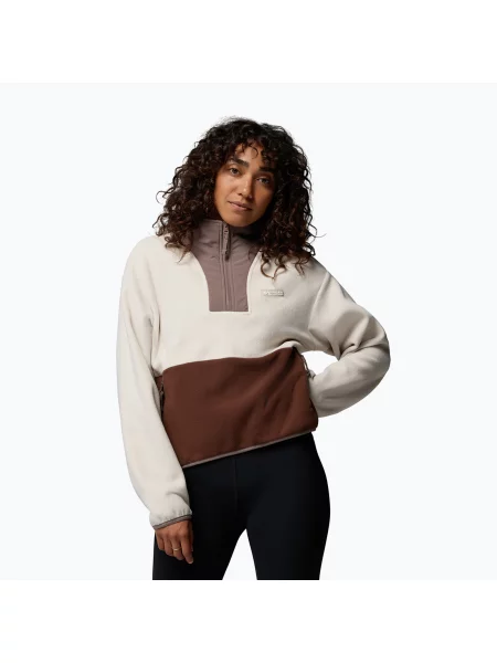 Női polár pulóver Columbia Sequoia Grove II Half Zip Fleece dark stone/tobacco/iron. Méret: XS bézs