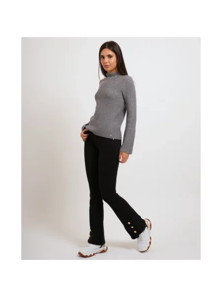 Sweter Gaudi z dżetami szary