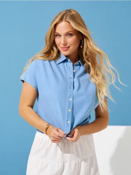 Джинсова сорочка синій