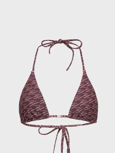 Купальник Karl Lagerfeld з автографом коричневий