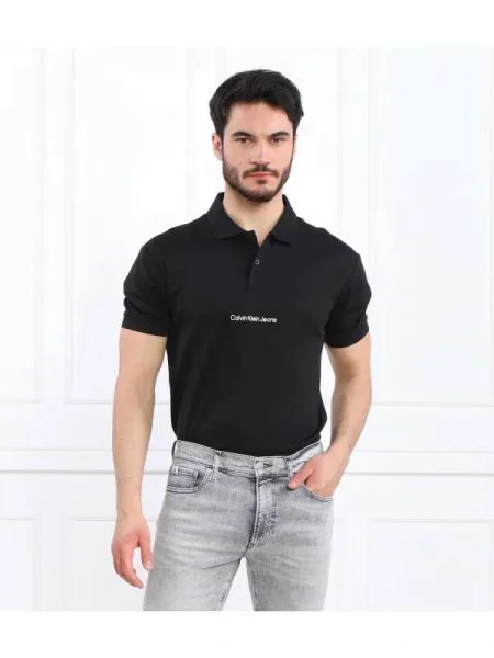 CALVIN KLEIN JEANS Tenisz póló INSTITUTIONAL | Relaxed fit fekete