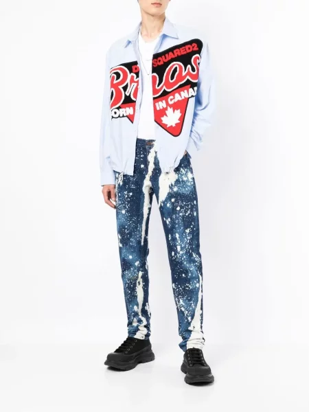 Ilgas marškiniai Dsquared2 mėlyna