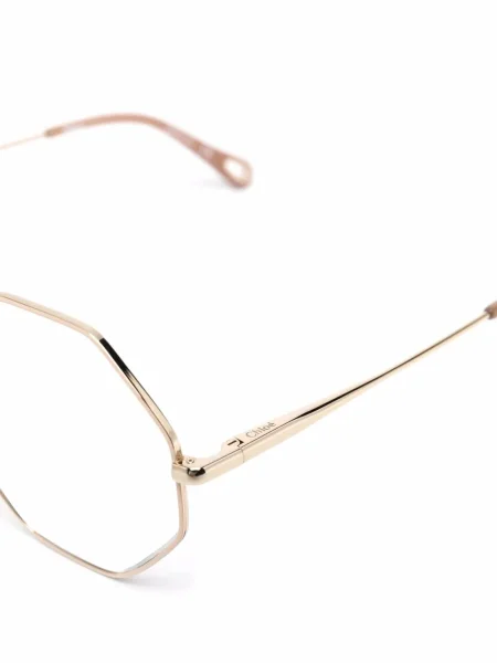 Ochelari de soare Chloé Eyewear cu imprimeu geometric auriu