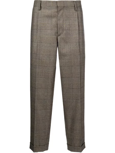 Pantaloni Kolor în carouri maro