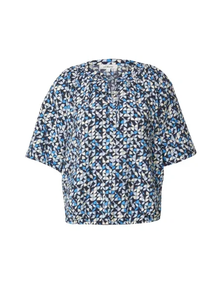 S.Oliver Bluza bež / mornarska / svetlo modra bela