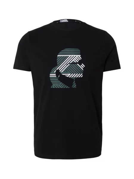Karl Lagerfeld Tricou gri / negru alb