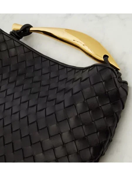 Geanta de piele Bottega Veneta Handle din piele bej