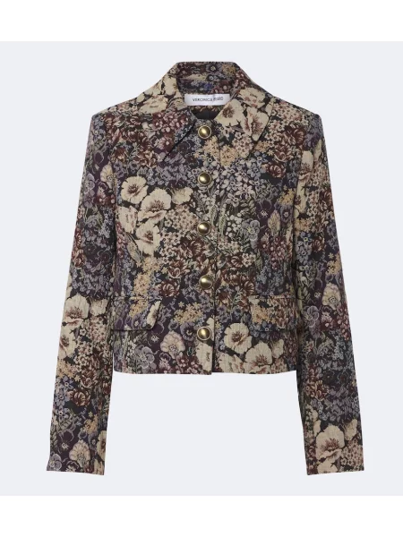 Geacă Veronica Beard cu model floral din jacard