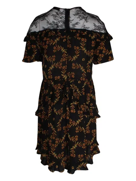 Rochie mini Sandro cu model floral cu imagine de costum negru
