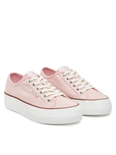 Calvin Klein Jeans Tenisky Vulc Flatform Ctn Logo Tag růžová
