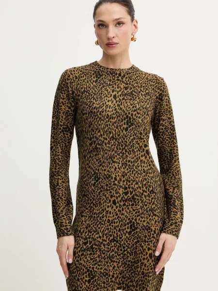 Morgan rochie din amestec de lână mini mulata RMBEO verde