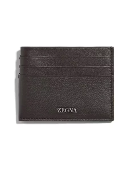 Portfel Zegna skórzany brązowy