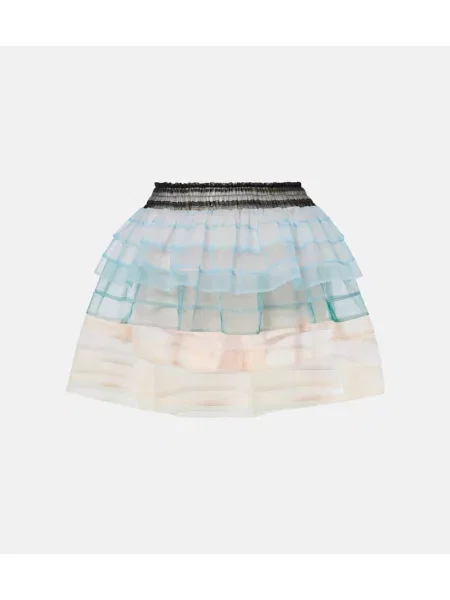 Spódnica Susan Fang w paski tiulowa niebieska