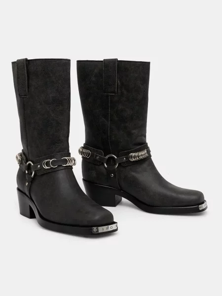 IRO cizme de piele Motty Used femei cu drept negru