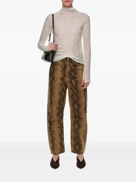 Pantaloni Bimba Y Lola cu model piele de șarpe maro