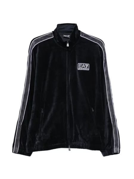 Hanorac Ea7 Emporio Armani de catifea cu dungi albastru