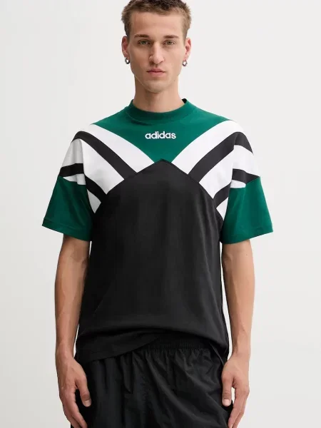 Тениска adidas Archive Cutline T-Shirt Black/ Collegiate Green L черно
