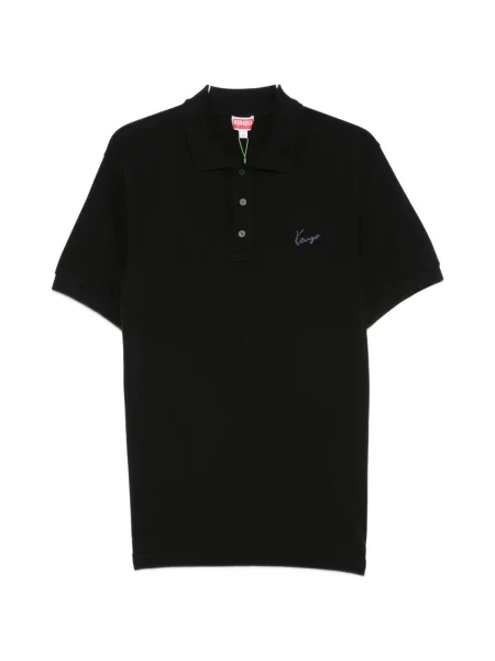 Tricou polo Kenzo cu broderie negru