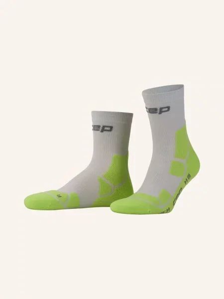 Cep Trekové Ponožky Hiking Mid Cushion Compression – Mid Cut S Merino Vlnou světle / světle zelená šedá