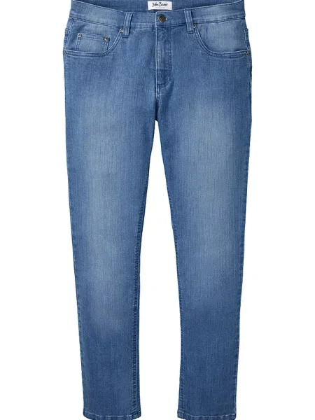 Lekkie jeansy slim fit straight niebieskie
