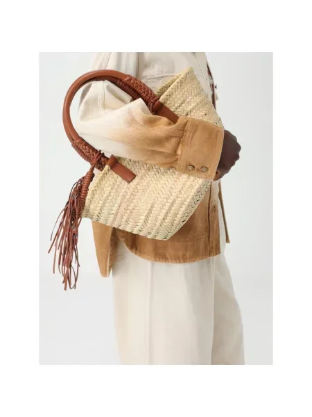 Mała torebka skórzana Alanui skórzana beżowa