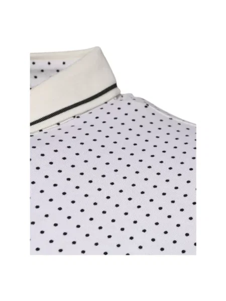 Koszulka polo Dolce And Gabbana w grochy z kołnierzem biała