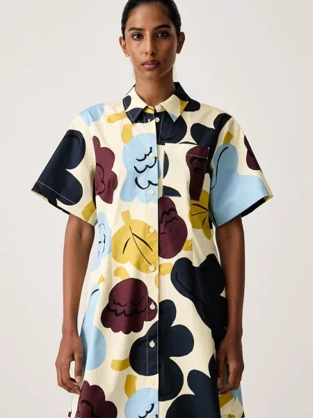 Marimekko rochie de vară din cu galben