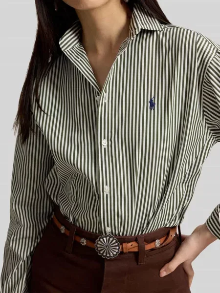 Bluzka koszulowa o kroju relaxed fit z czystej bawełny z wyhaftowanym logo Polo Ralph Lauren