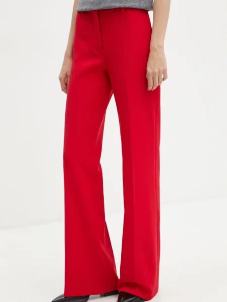 MSGM pantaloni femei rosu lat high waist