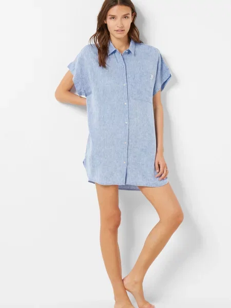 Лляна нічна сорочка Etam блакитна