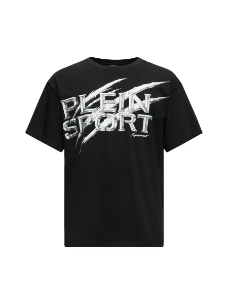 Plein Sport Tricou gri deschis / negru alb