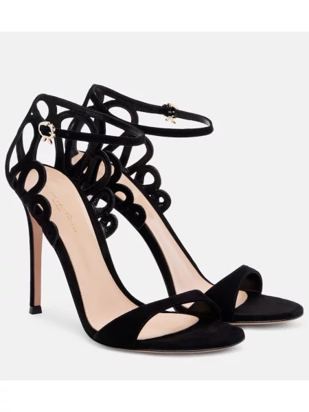 Sandale Gianvito Rossi din piele de căprioară negru