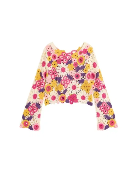 Desigual Pulover galben / lila / roz alb