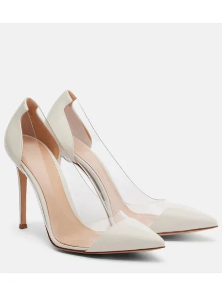 Pantofi cu toc Gianvito Rossi din piele de lac alb