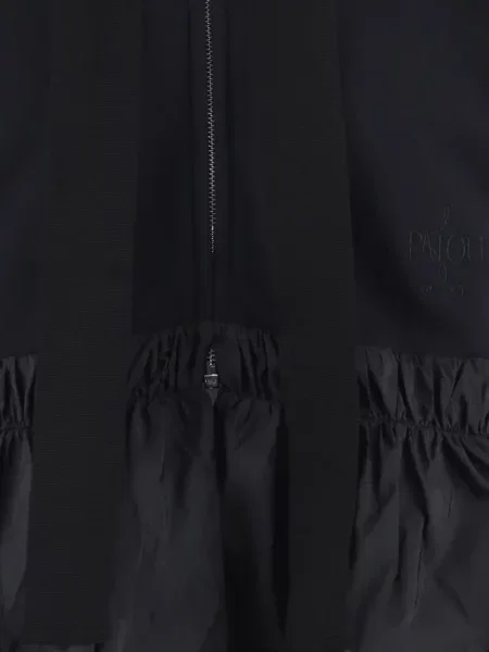 Hanorac cu glugă Patou cu volane negru