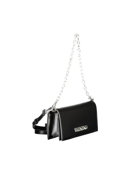 Lniana torebka Valentino Bags czarna