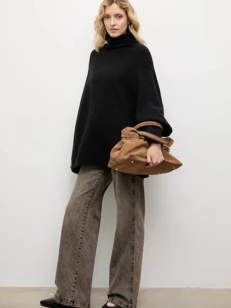 Answear.LAB pulover de cașmir cu guler negru