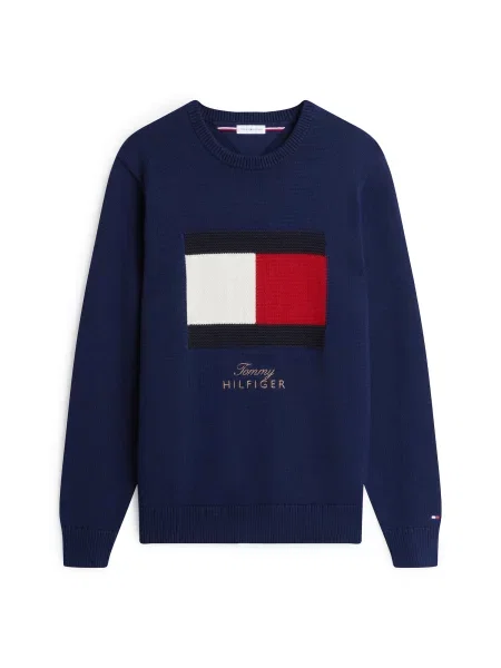 TOMMY HILFIGER Pulover Gifting bleumarin / roșu alb