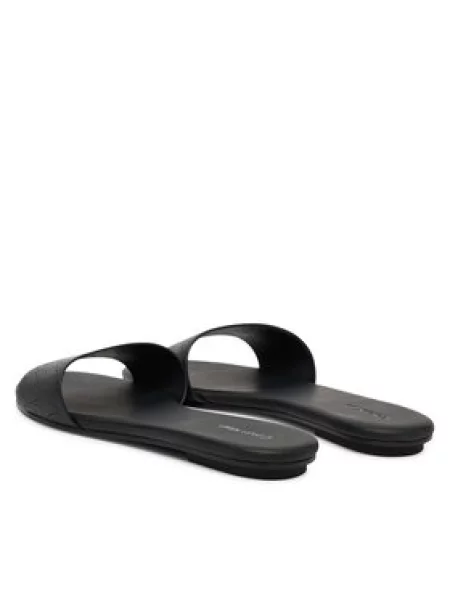 Šlepetės Calvin Klein Org Flat Sndl One Bar Lth Aop juoda