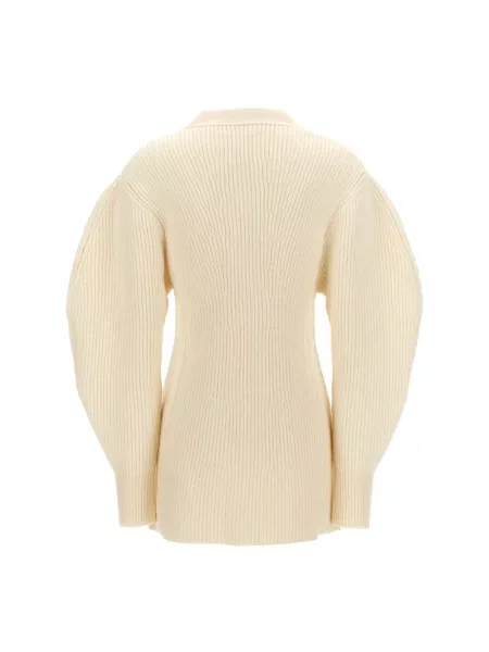 Długi kardigan Jil Sander wełniany biały