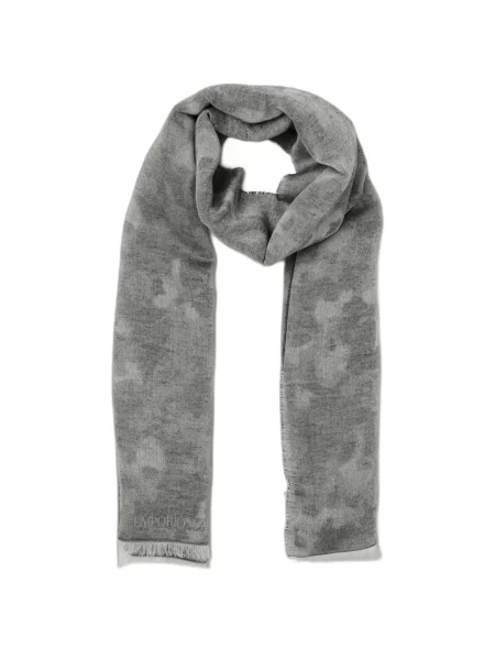 Jacquard sál Emporio Armani autogrammal szürke