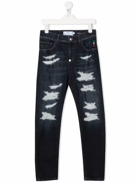Jeansy dziecięce Philipp Plein niebieskie