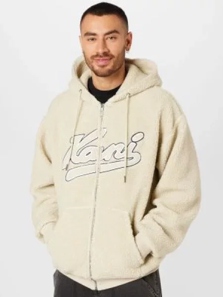 Karl Kani Hanorac Varsity OS Teddy ecru / bleumarin